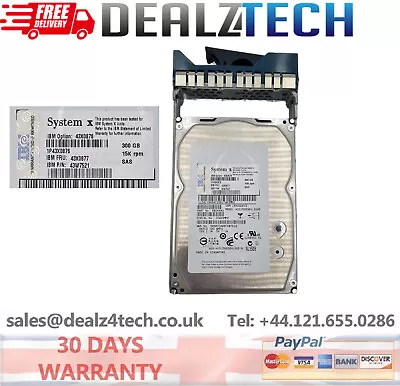 IBM 300GB Hard Drive 15K SAS LFF HS 43X0877 / 43X0876 / 43W7521 • £36