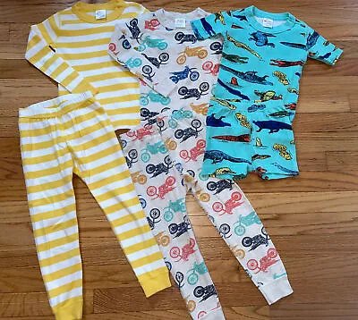 Lot Hanna Andersson Pjs Sz 100 2 Long Sets 1 Short Set Motorcycle Alligator Strp • $45.99