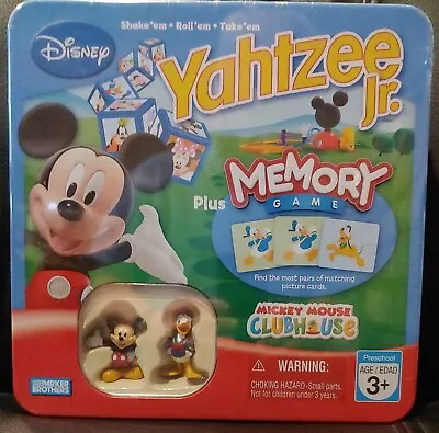 FACTORY SEALED NEW: Disney Yahtzee Jr And Memory Game In Tin Box (2008) • $19.88