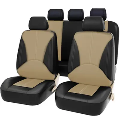 $60.62 • Buy 9PCS PU Leather Car Seat Cover Full Set Front Rear Seat Cushion Mat Protector