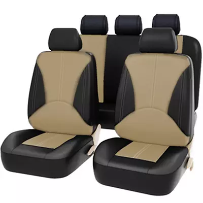 9PCS PU Leather Car Seat Cover Full Set Front Rear Seat Cushion Mat Protector • $62