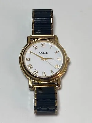 Vintage GUESS Wristwatch Women's Gold-tone Needs Battery Speidel Band 1991 • $6.50