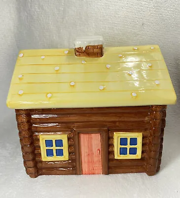 Cersmic Log Cabin Cookie Jar By Subraa • $44