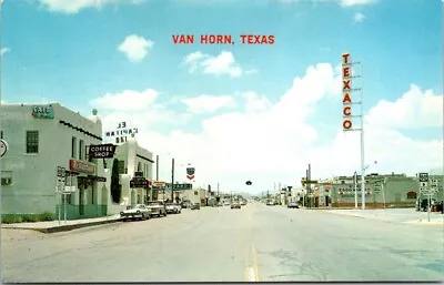 Vintage Postcard Street View Van Horn Texas Texaco Chevron A8 • $4.99