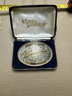 1986 Montana Silversmiths German Silver Belt Buckle • $11.50