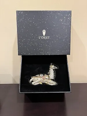 NEW IN BOX L'OBJET Gold Plated & Enamel + Swarovski Crystals Camel Ornament • $59.99