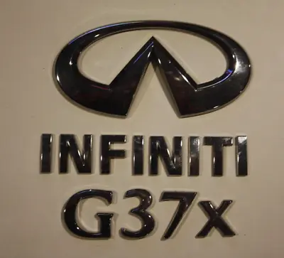 2008-2013 INFINITI G37x G37 X SEDAN 4 DOOR REAR TRUNK DECK LID EMBLEM SET CHROME • $24.99