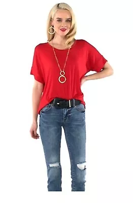 NWT CAbi Fire & Ice 4374 Toss On Tee Scarlet Size Small • $34