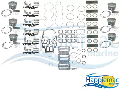 Mercury 3.0l 225 250 Hp V6 Efi Carb Powerhead Rebuild Kit Single Roller Bearings • $1333.66