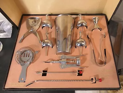 Vintage Bartender Mr Executive  Cocktail Hour   Bar Tools In Box Chicago Ill. • $275