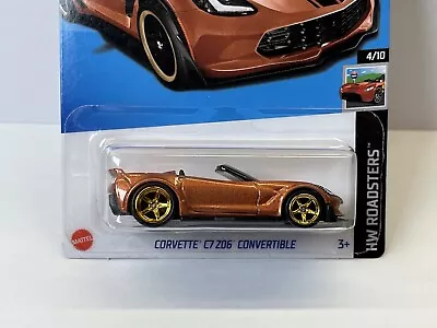 Hot Wheels Corvette C7 Z06 Convertible (bronze) SUPER CUSTOM W/ Real Riders • $17.99