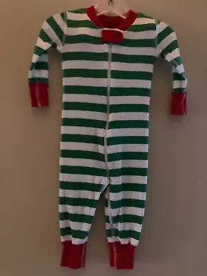 $1 • Buy HANNA ANDERSSON Red Green White Striped Organic Cotton Pajamas 70   9-18 Mo   #2