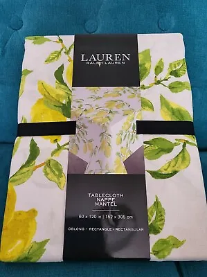 RALPH LAUREN Large TABLECLOTH Easter Spring Summer 60  X 120  Lemon Fruit BNIP  • £39.99