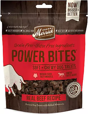 Merrick Power Bites Dog Treats Real Beef Recipe - 6 Oz. Bag • $11.66