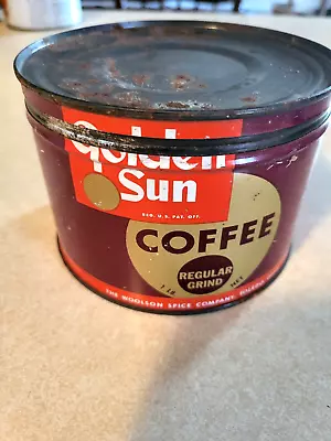 Vintage Golden Sun Coffee Can -1 Lb. Size With Original Lid-toledo Ohio • $15