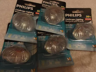 Lot Of 5 Philips MR16 Flood/Reflector Bulb (20w 3000 Hours) Landscape Lighting • $12.55