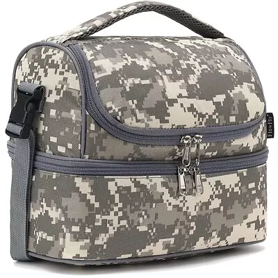 Kids Double Decker Cooler Insulated Lunch Bag Large Tote For Boys Girls Men W • $26.78