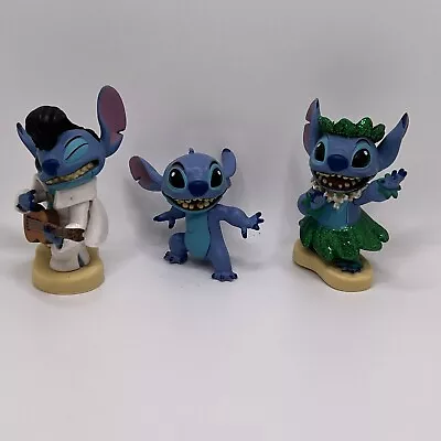 3 Disney Stitch Figures Hula Skirt Glitter + Elvis + Loose Toy Cake Toppers • $8.98