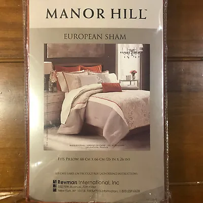 New Manor Hill Deco Opulence European Euro Sham Burnt Orange Stitch 26  X 26  • $22.99