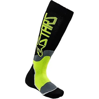 Alpinestars Youth MX Plus-2 Knee Length Socks Black/Yellow Med/Large 3431-0547 • $14.96