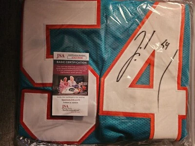 $150 • Buy Zach Thomas Miami Dolphins Signed Custom Jersey (JSA)
