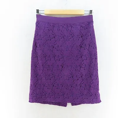 J.CREW Womens Size 00 Purple Lace Pencil Skirt • $15.38