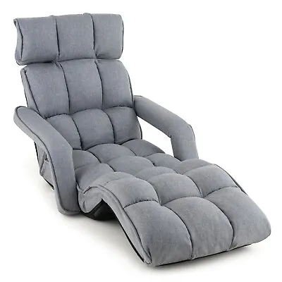 Foldable Lazy Sofa Indoor Chaise Lounger Sofa Adjustable Recliner Chair • £114.95