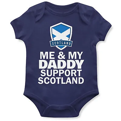 Baby Boys Me & My Daddy Support Scotland Babygrow Football Fathers Day European • £10.95