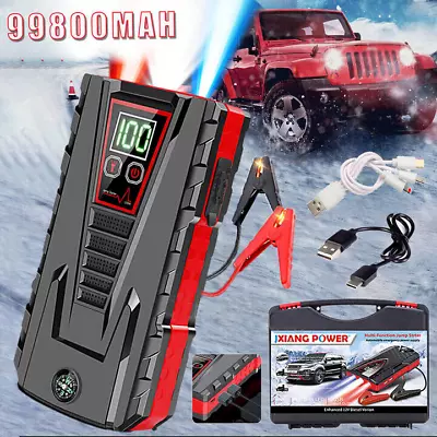 99800mah Jump Starter 2000A 12V Car Battery High Booster Power Bank Pack Charger • $59.99