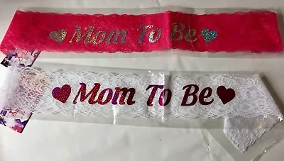 Lacey Baby Shower Sash  Mummy To Be Sash Mum Party Mom Gift Ribbon Accessory  • £3.50