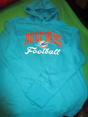 New Nfl Womens  Miami Dolphins Hoodie Hooded Sweatshirt Blue  Large • $23.39