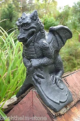 £66.99 • Buy Black Dragon Roof Finial Half Round Or 90° Angled Ridge Tile Stone St. George