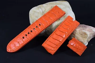 Ma Watch Strap 26/26 130/80 Mm Genuine Ostrich Finger Band Orange For Panerai 25 • $179.20