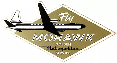 Mohawk Golden Metropolitan Service NYS Regional Air Line Luggage Label • $21.74