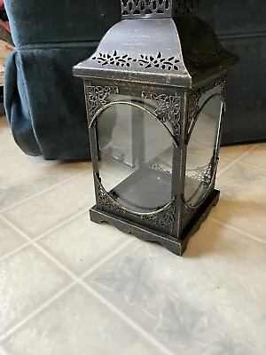 Hobby Lobby Black Metal And Glass Flameless Candle Lantern 1283472 10.25  High • $24.99