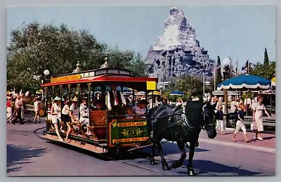 Disneyland Horse-Drawn Streetcar Unposted Postcard • $3.99