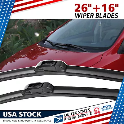 Front Windshield Wiper Blades Pair 26 +16  All Season For Mazda 5 2006-2014 • $11.99