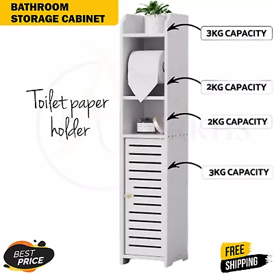 Artiss Bathroom Cabinet Toilet Roll Holder Tissue Organizer 3 Tier Floor Cabinet • $30.95