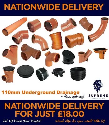 Underground Drainage 110mm Pipe & Fitting-Delivered Nationwide For Just £30.00 • £15.60