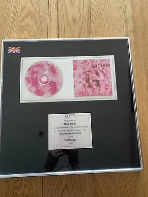 £90 • Buy GARBAGE Self Titled BPI Platinum 300,000 Sales Award Disc Mushroom Records