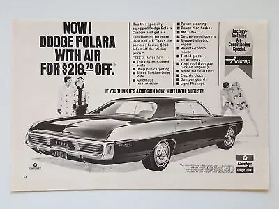 1970 Dodge Polara Classic Car Chrysler Motors Vintage Print Ad • $1.99