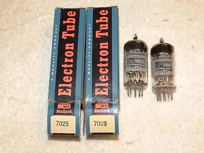 2 X 7025 (12ax7) IEC Mulllard Tubes*Super Strong Matched Pair*NOS*NIB*Low Noise • $150