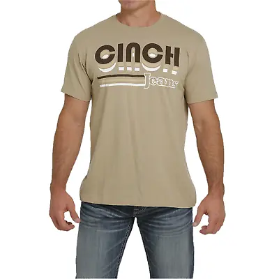 Cinch® Men's Logo Graphic Beige Short Sleeve T-Shirt MTT1690505 • $18.97