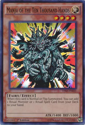 Yugioh! Manju Of The Ten Thousand Hands - THSF-EN033 - Super Rare - Unlimited Ed • $0.99