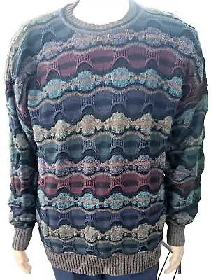 Vintage Mens Coogi Style Sweater Size L Warm Multi-Color Knit 90s Cosby Biggie • $43.82