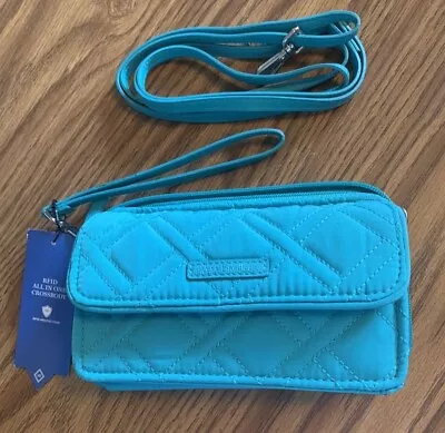 Reduced....vera Bradley Rfid All In One Crossbody-color Turquoise Sea - Nwt • $30