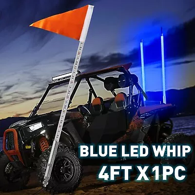 4FT LED Whip Light Blue For UTV ATV Accessories Can-Am Buggy Polaris RZR Antenna • $33.95