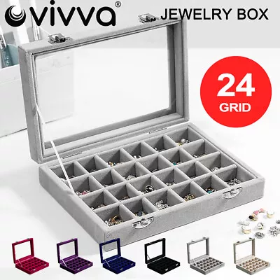 Vivva Velvet Earring Jewelry Display Hanger Organizer Box Holder Storage Case • $11.99