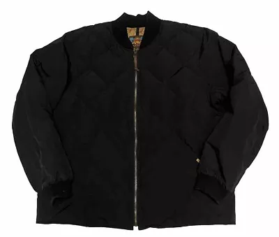 Eddie Bauer 1936 Skyliner Mens Puffer Down Quilted Bomber Jacket Black Retro XL • $84.99