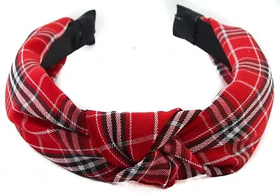 Classic Tartan Knotted Headband Wide Alice Hairband Tartan Hair Accessories • £8.95